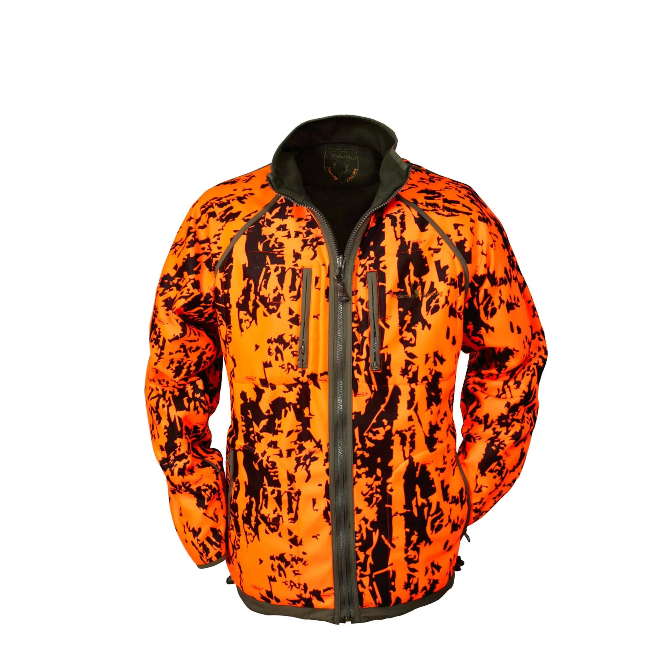 HUBERTUS Warn-Wende-Fleecejacke PIRSCH Jagdjacke Drückjagdjacke oliv/orange – Bild 5