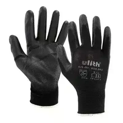 Ulith® Basic Pure Preciser Feinstrickhandschuhe | PU-Handschuh schwarz | 12 Paar – Bild 4