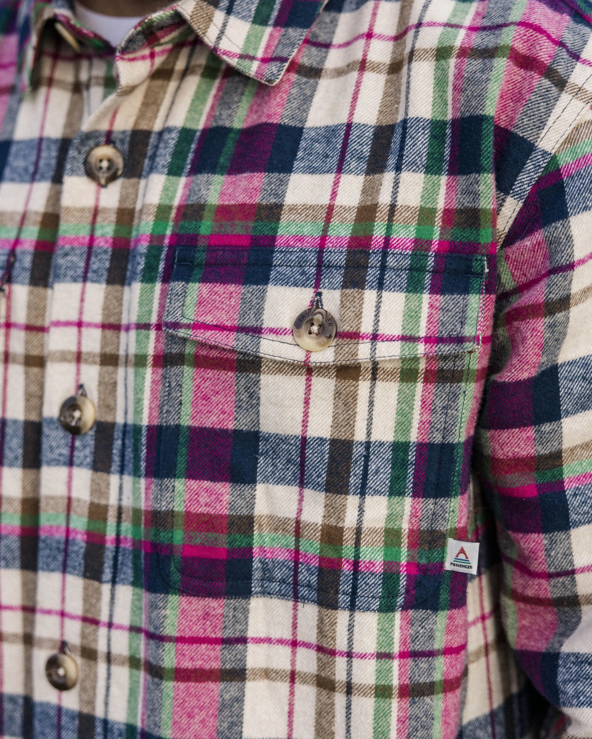 Rustic Bio-Baumwoll-Overshirt aus schwerem Stoff - Off-White-Karo – Bild 4