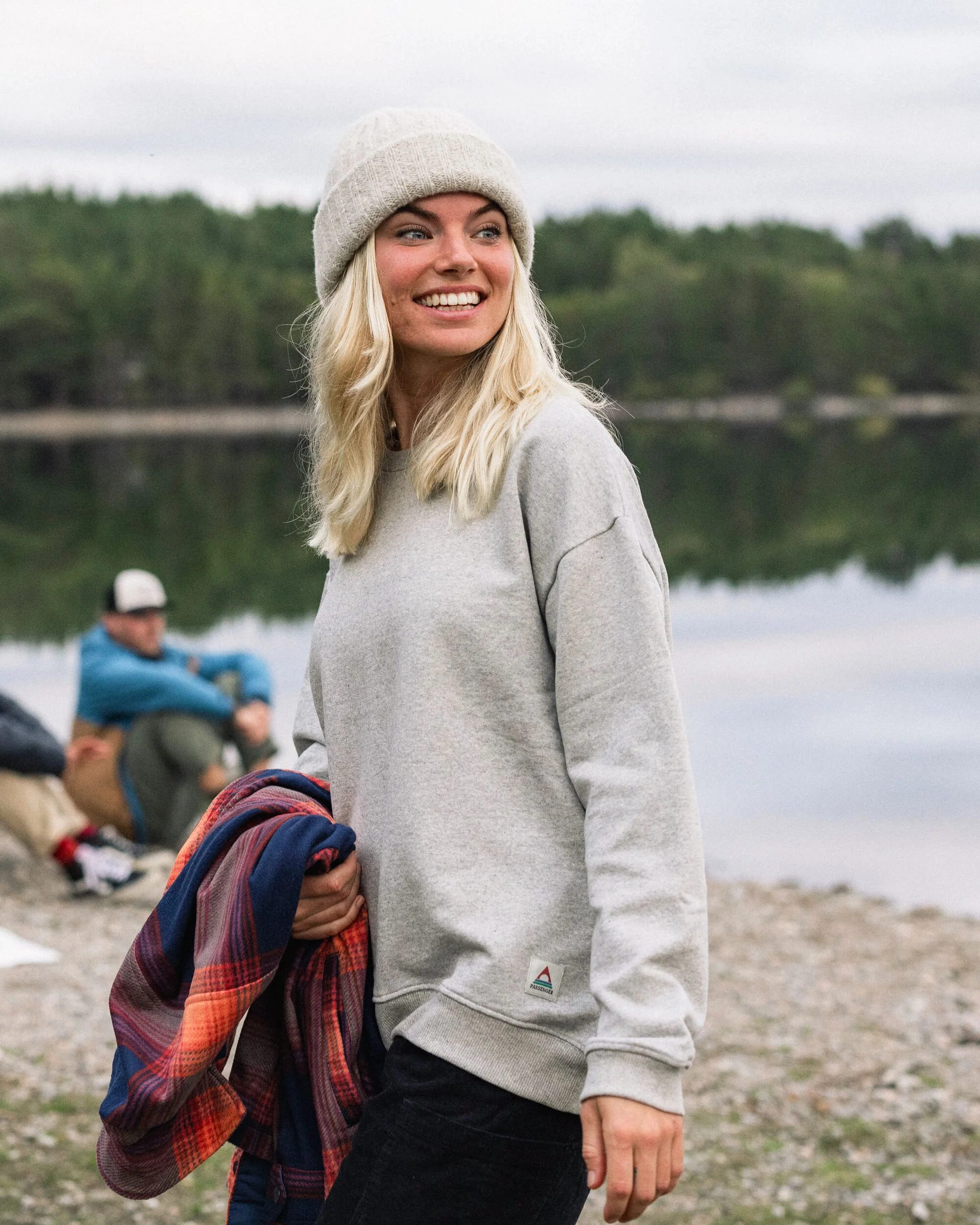 Heritage Baumwoll-Sweatshirt Damen - Mittelgrau Meliert – Bild 4