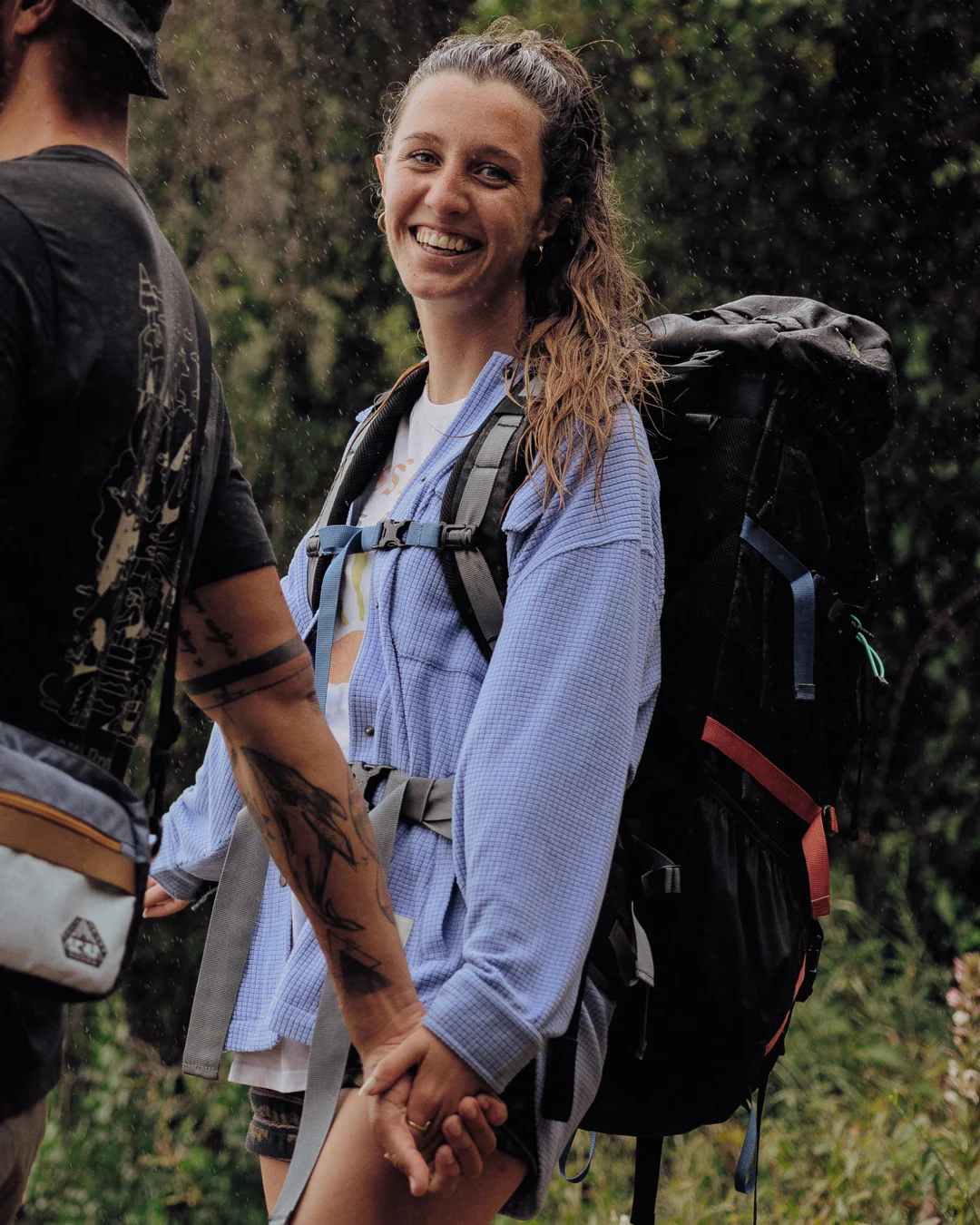 Iguazu Gitter Polarfleece Hemd - Baja-Blau – Bild 3