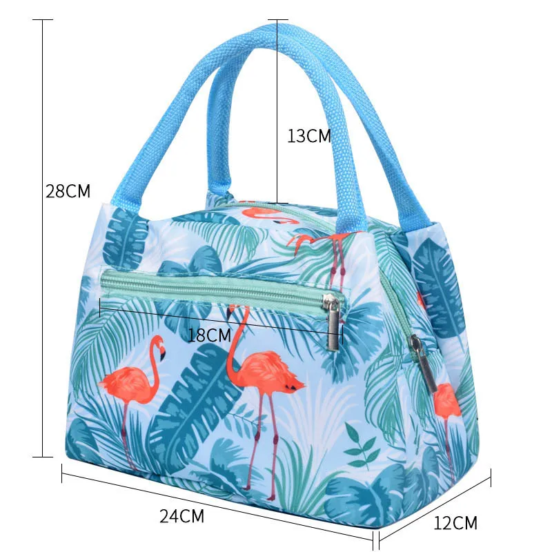 Flamingo Picknick Lunch Tasche – Tragbare Isolierte Kühltasche für Damen | Wasserdichte Thermo Lunchbox mit Reißverschluss für Strand, Schule & Reisen – Bild 6
