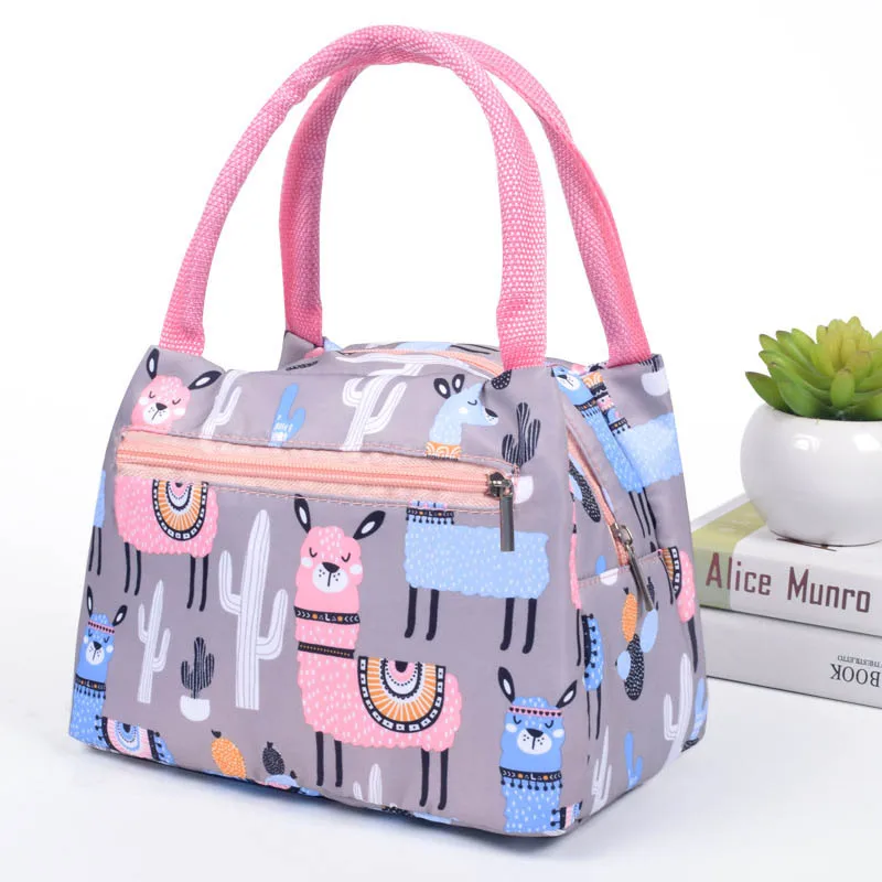 Flamingo Picknick Lunch Tasche – Tragbare Isolierte Kühltasche für Damen | Wasserdichte Thermo Lunchbox mit Reißverschluss für Strand, Schule & Reisen – Bild 3