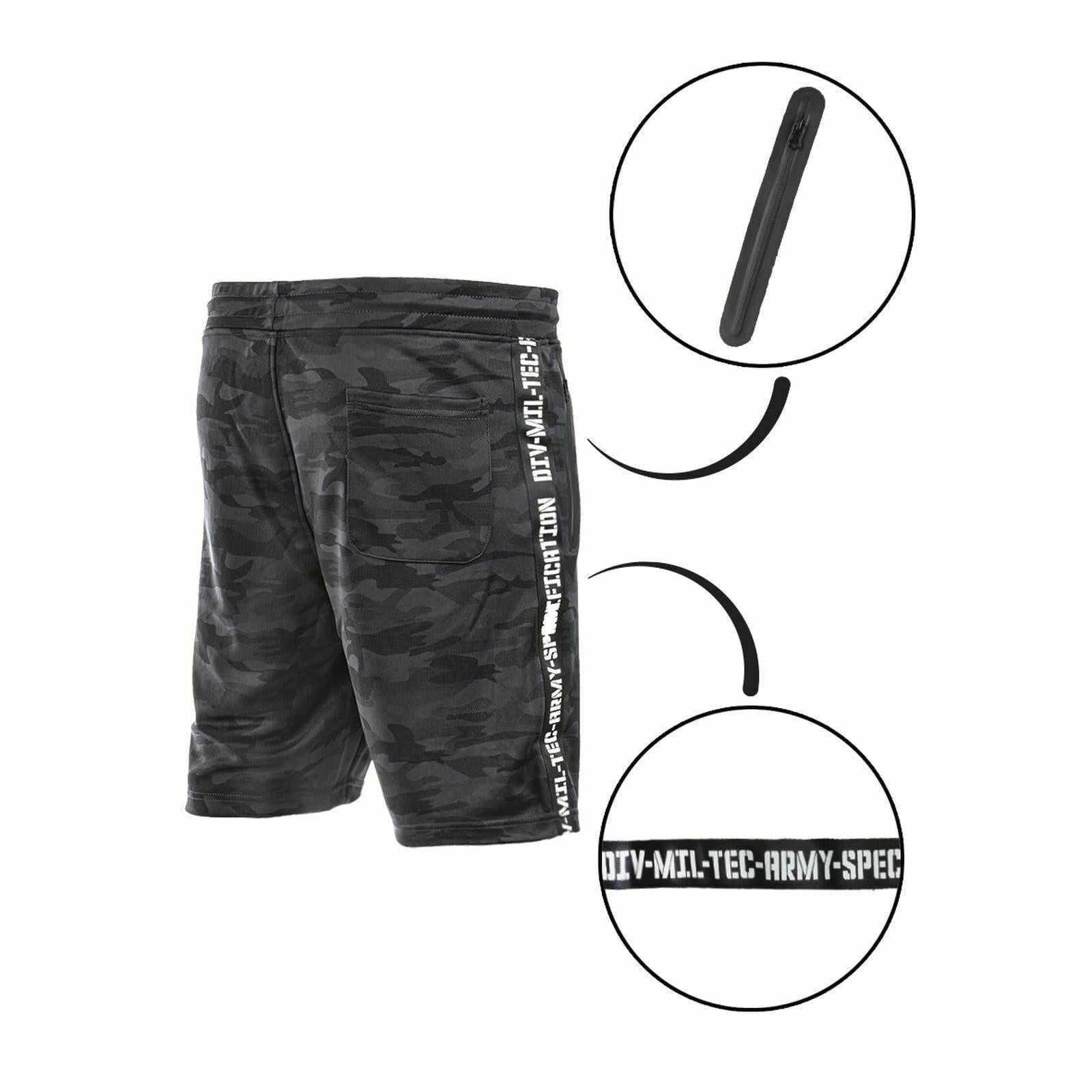 Mil-TEC® Trainingsshorts dark camo Military Shorts Sporthose – Bild 3