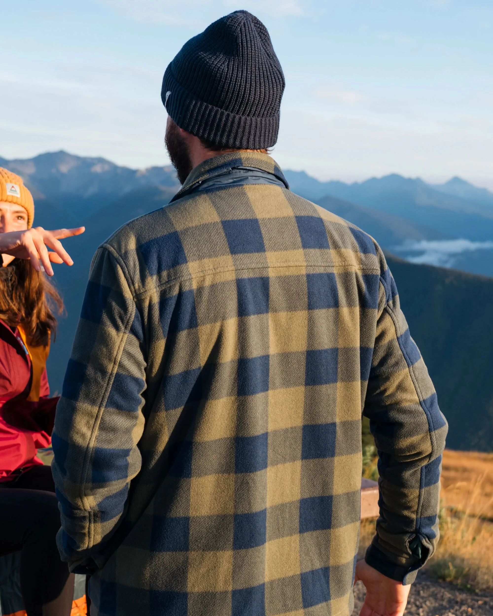 Firelight Sherpa Gefüttertes Überhemd - Staubiges Oliv/Dark Denim Kariert – Bild 6