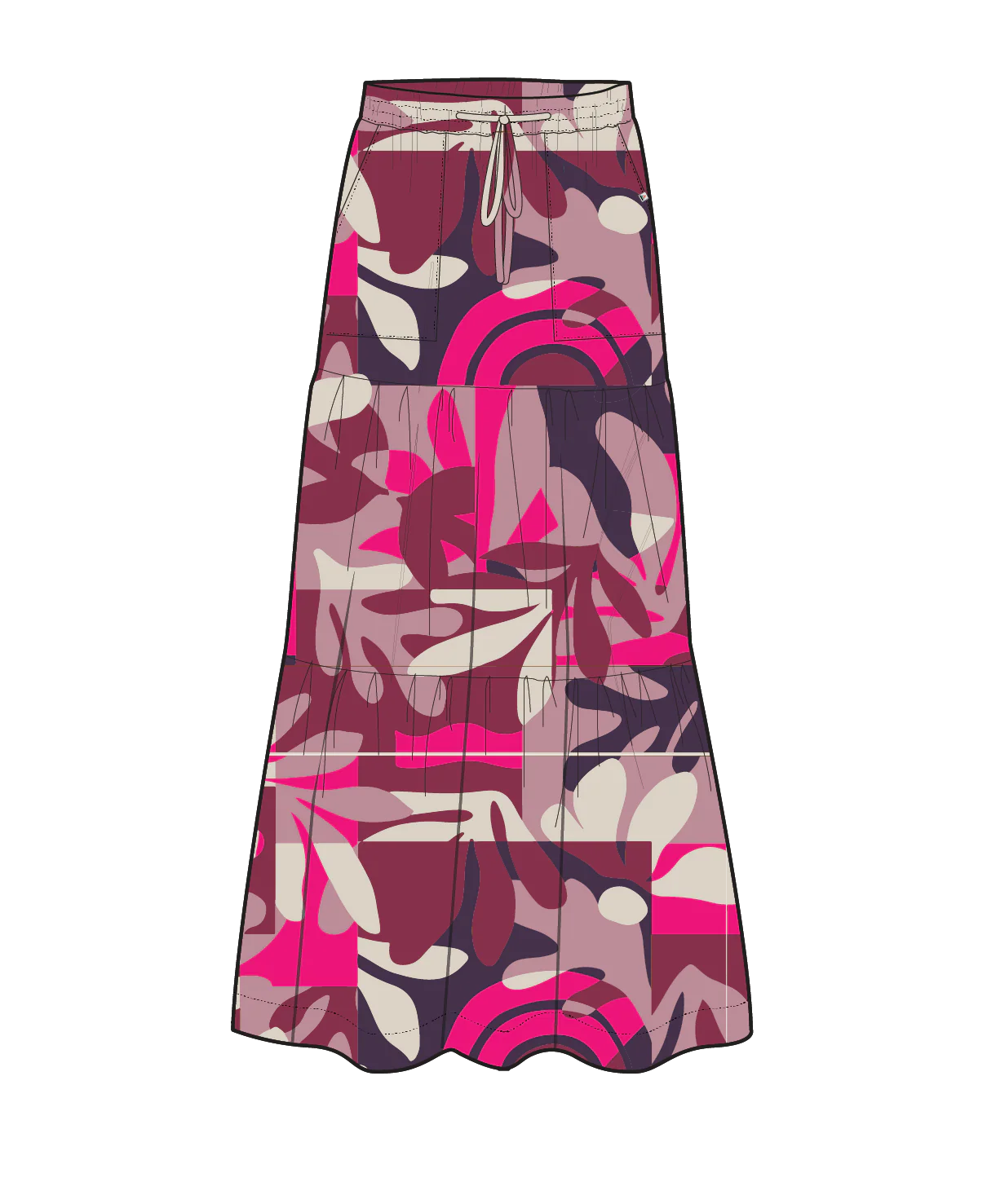 Zephyr Gewebter Maxi-Rock - Berglaub Cranberry – Bild 7