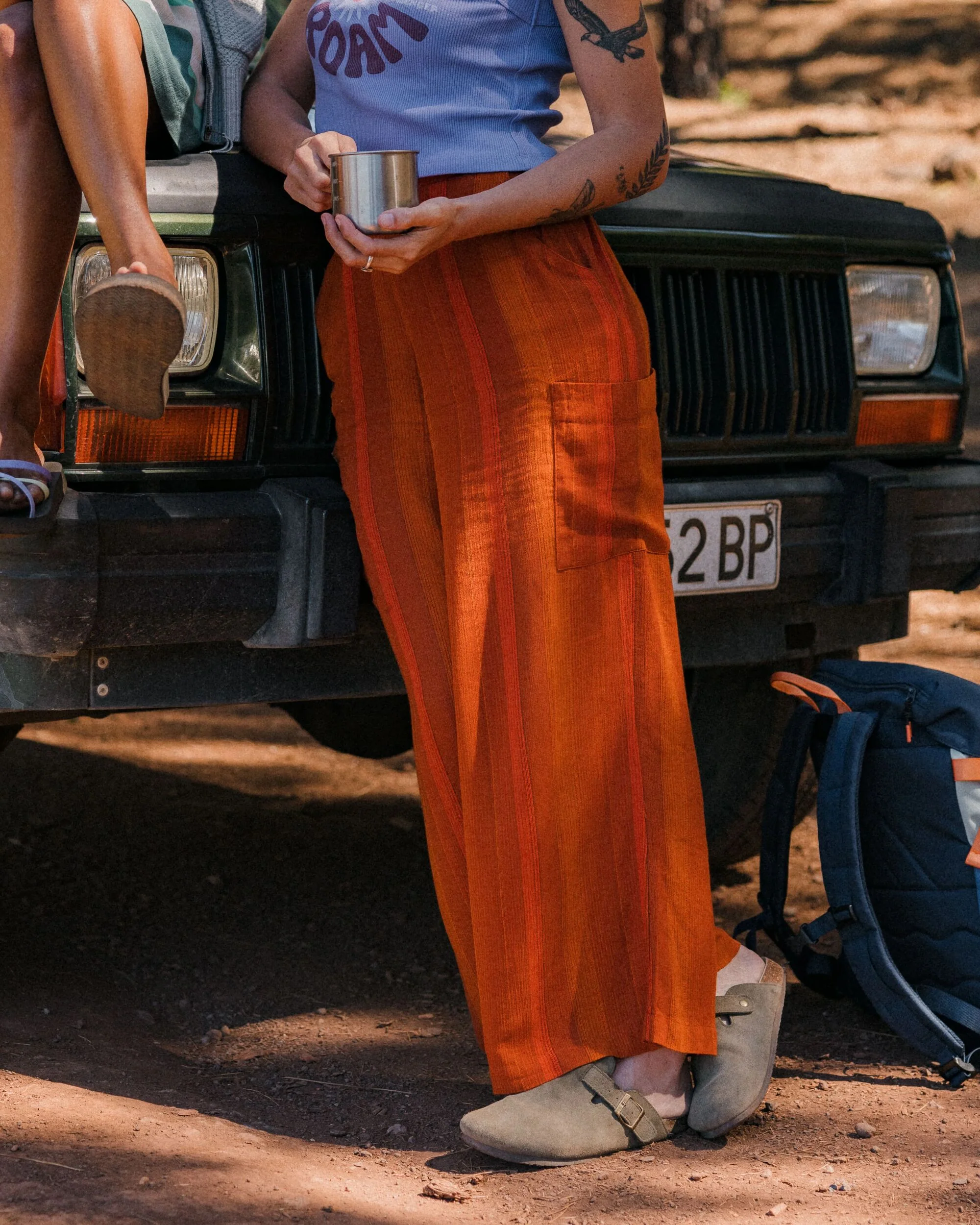 Someday Gewebte Hose - Orange Glut Gestreift – Bild 5