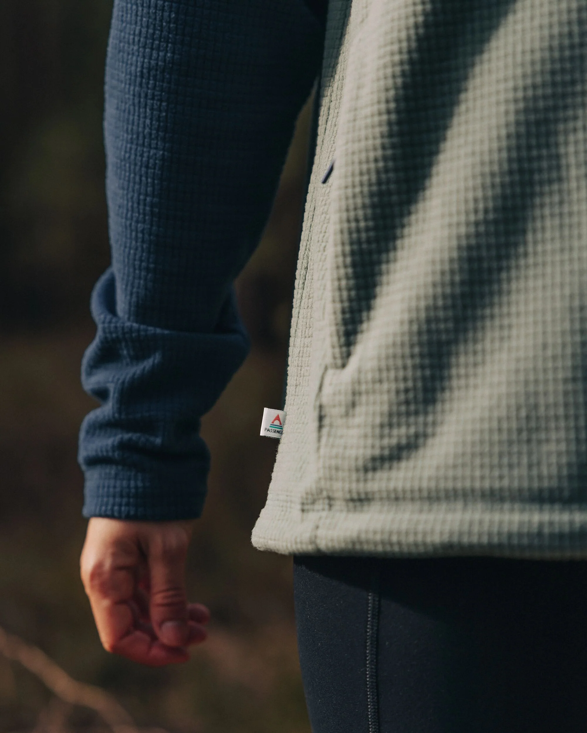 Off Trail Gitter-Polarfleece - Pistazie/Dunkelblau – Bild 7