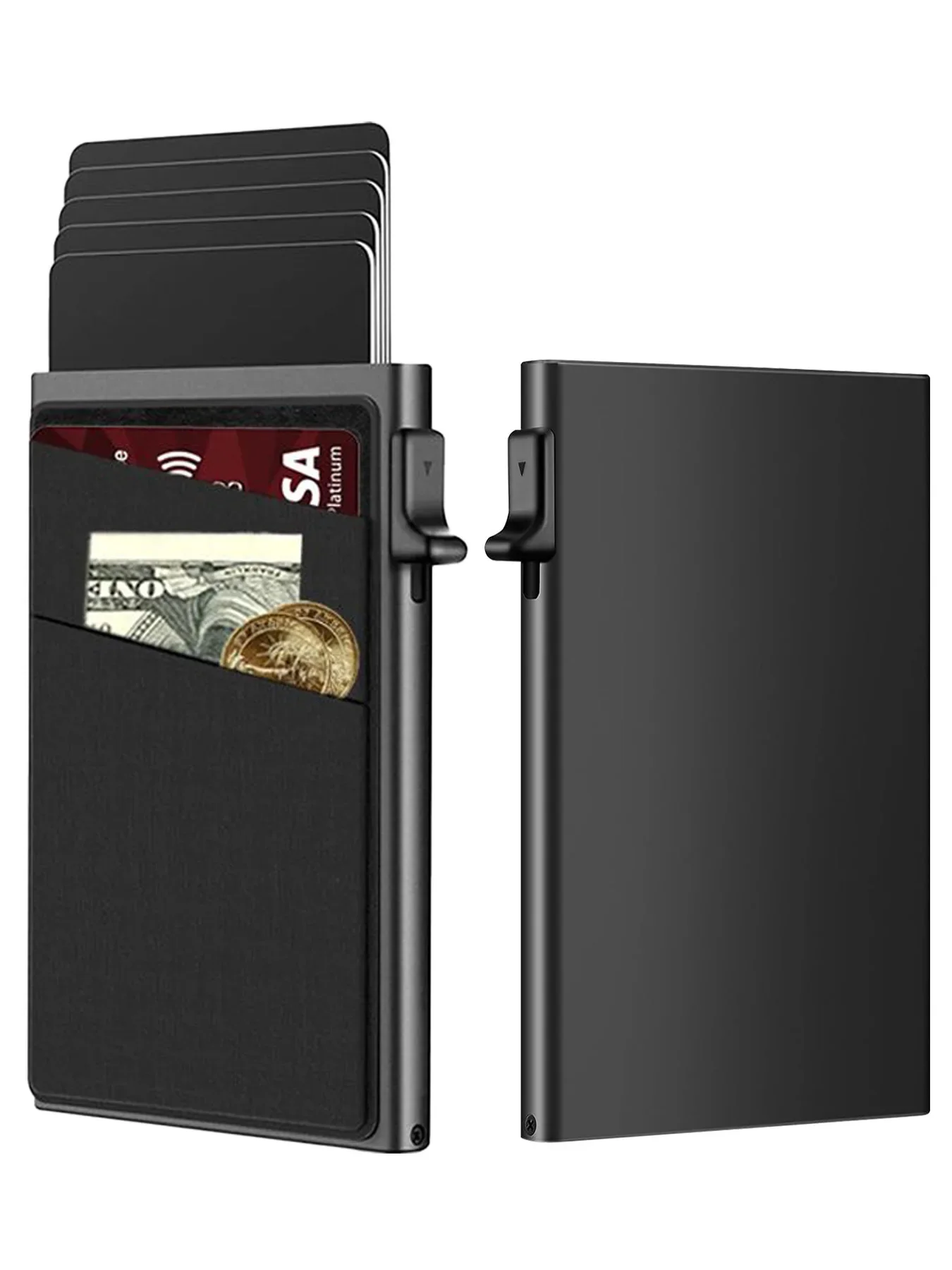 Anti-Diebstahl Kartenhalter – Minimalistische Smart Wallet mit RFID Schutz | Aluminium Metall Kartenbox Etui – Bild 3