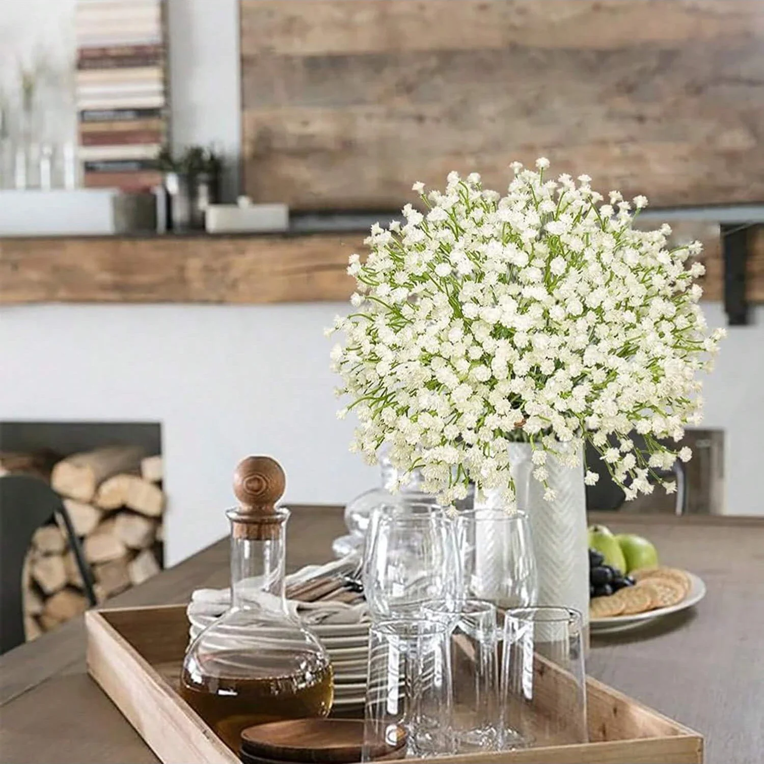 5/12 Stück Künstliches Schleierkraut aus Kunststoff – Kunstblumenstrauß für Hochzeit, Zuhause, Party & Valentinstagsdekoration – Bild 4