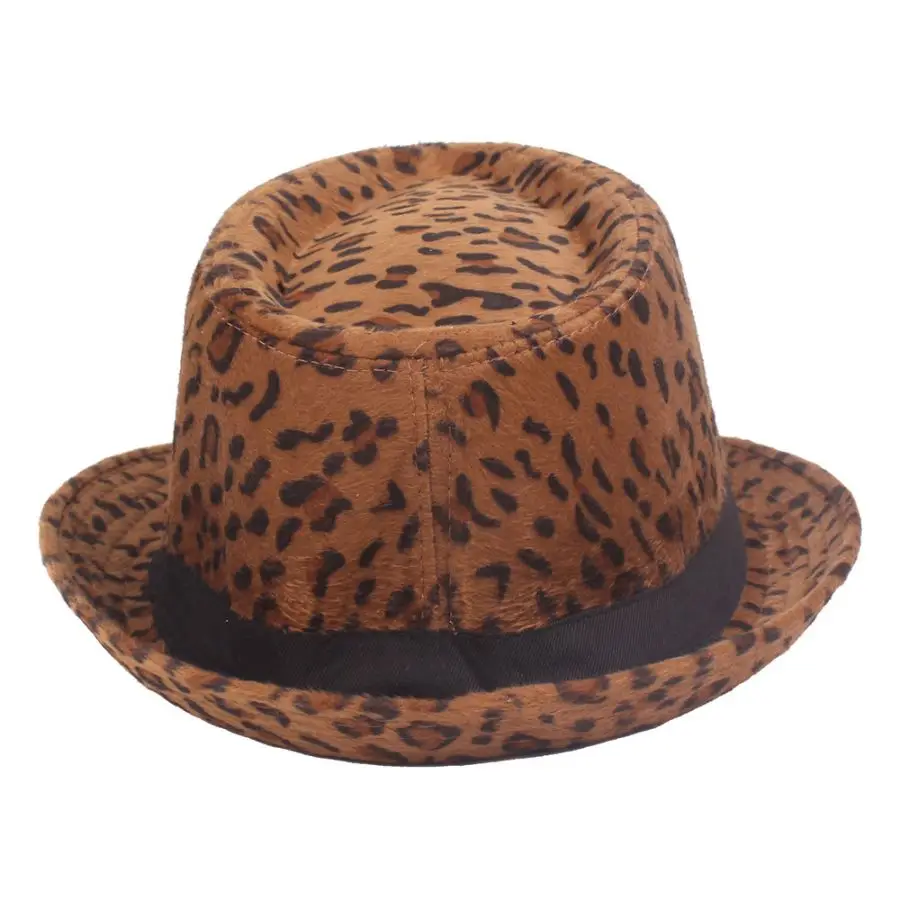 Herbst & Winter Damen Hut – Jazzhut, Britischer Retro Gentleman Fedora, Herren Leopard Tier Partyhut – Bild 5