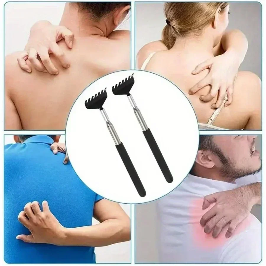 Ausziehbarer Tragbarer Teleskopischer Metall-Rückenkratzer | Handmassager mit Griffen | Perfektes Geschenk zu Thanksgiving, Geburtstag & Weihnachten – Bild 3