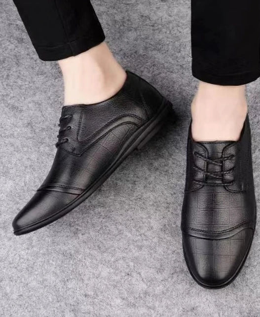 Herren Lederschuhe mit Spitzem Design – Schwarze Weiche Freizeitschuhe | Elegante Retro-Businessschuhe für Sommer & Alltag – Bild 9