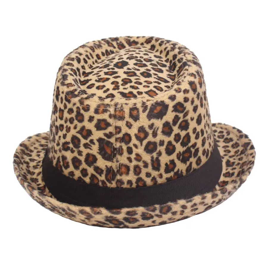 Herbst & Winter Damen Hut – Jazzhut, Britischer Retro Gentleman Fedora, Herren Leopard Tier Partyhut – Bild 8