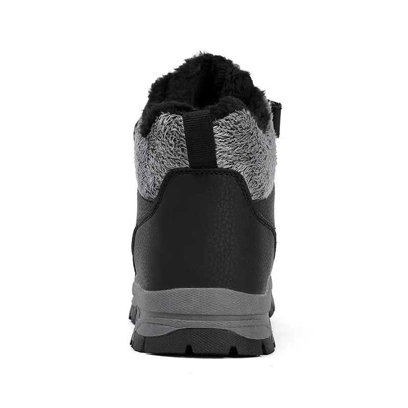 Gefütterte Winterstiefel für Herren – Wasserdichte Outdoor Schneestiefel | Rutschfeste Kurzschaft-Bergschuhe mit Warmem Fleecefutter – Bild 6
