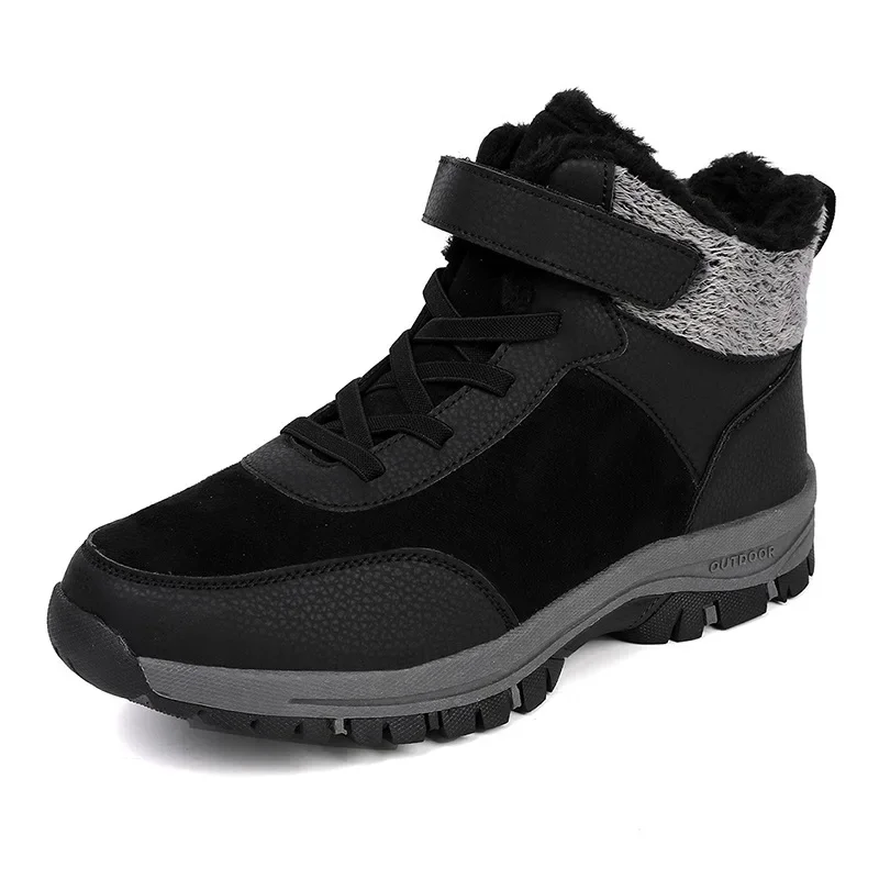 Gefütterte Winterstiefel für Herren – Wasserdichte Outdoor Schneestiefel | Rutschfeste Kurzschaft-Bergschuhe mit Warmem Fleecefutter – Bild 3