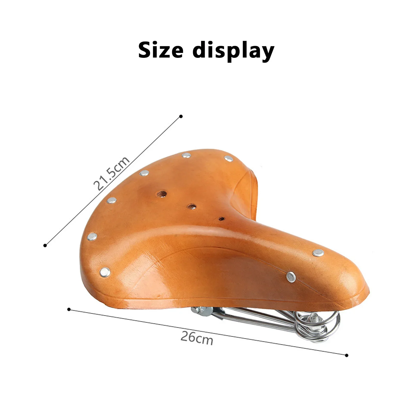 Brauner Vintage Fahrradsattel – Klassischer Kuhleder Sattel mit Federn | Retro Komfortsattel für City- & Rennräder – Bild 8