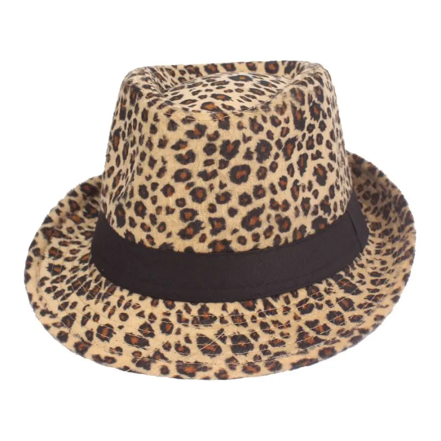 Herbst & Winter Damen Hut – Jazzhut, Britischer Retro Gentleman Fedora, Herren Leopard Tier Partyhut – Bild 9