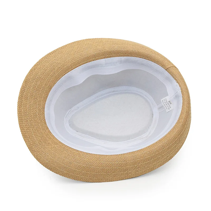 Sommer Strohhut – Herren & Damen, Kokosbaum-Muster, Outdoor Atmungsaktiv, Tropischer Jazz Fedora, Panama Hut – Bild 5