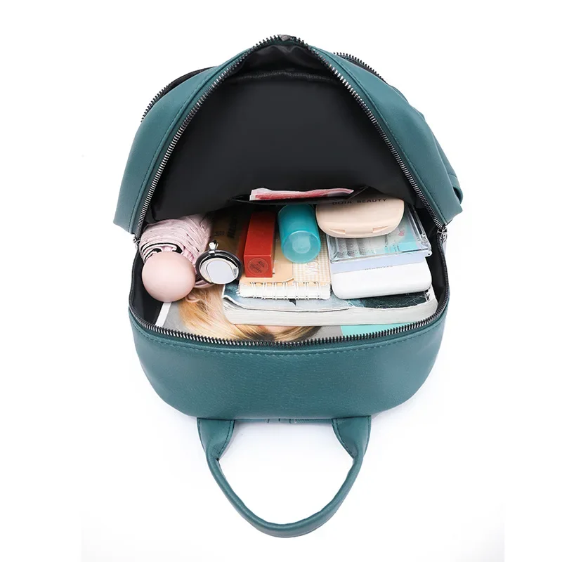 Damen Rucksack aus Weichem Leder | Casual Reise- & Outdoor-Tasche | Frühling & Sommer Modetrend | PU Einfarbig Freizeit Schultertasche – Bild 6