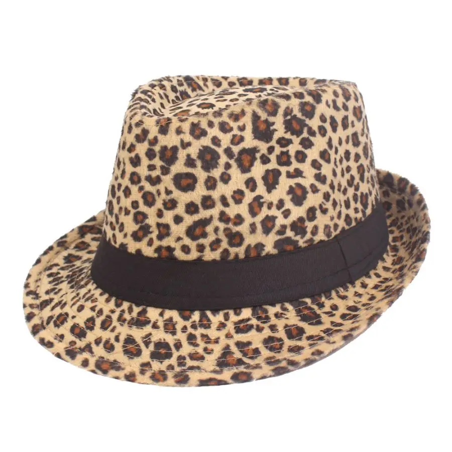 Herbst & Winter Damen Hut – Jazzhut, Britischer Retro Gentleman Fedora, Herren Leopard Tier Partyhut – Bild 7