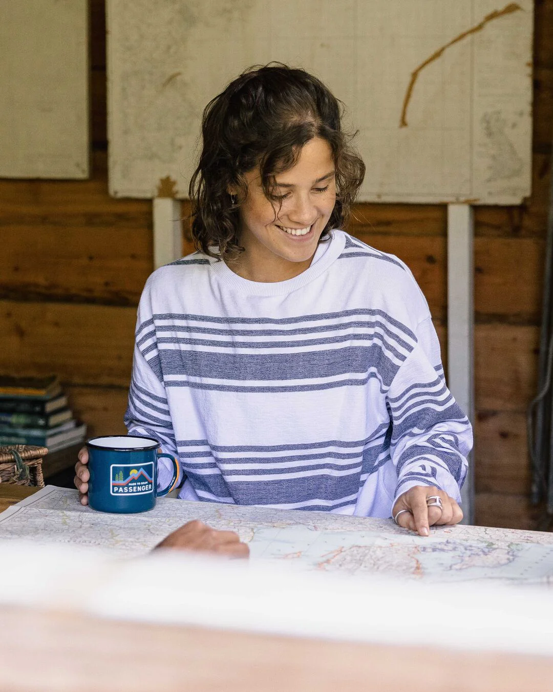 Graceful strukturiertes Langarm-Top - Marine Streifen – Bild 3