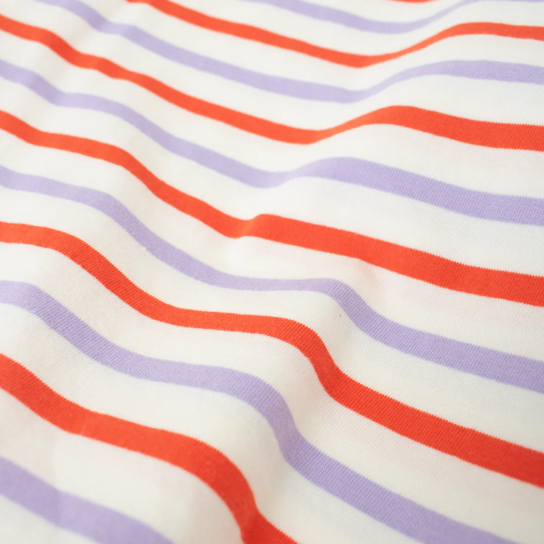 T-Shirt Gestreift aus Bio-Baumwolle • Rot/Lila/Weiß – Bild 8