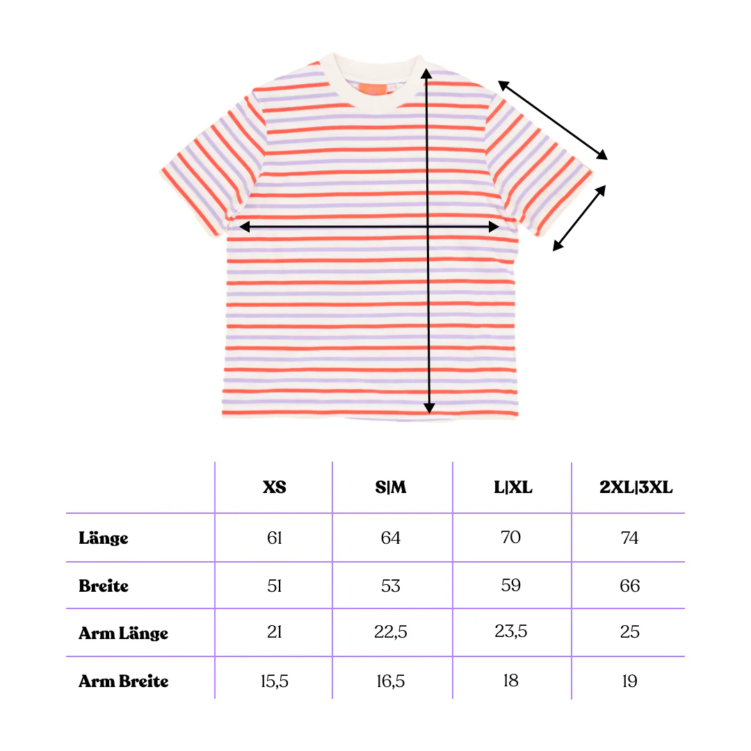T-Shirt Gestreift aus Bio-Baumwolle • Rot/Lila/Weiß – Bild 9