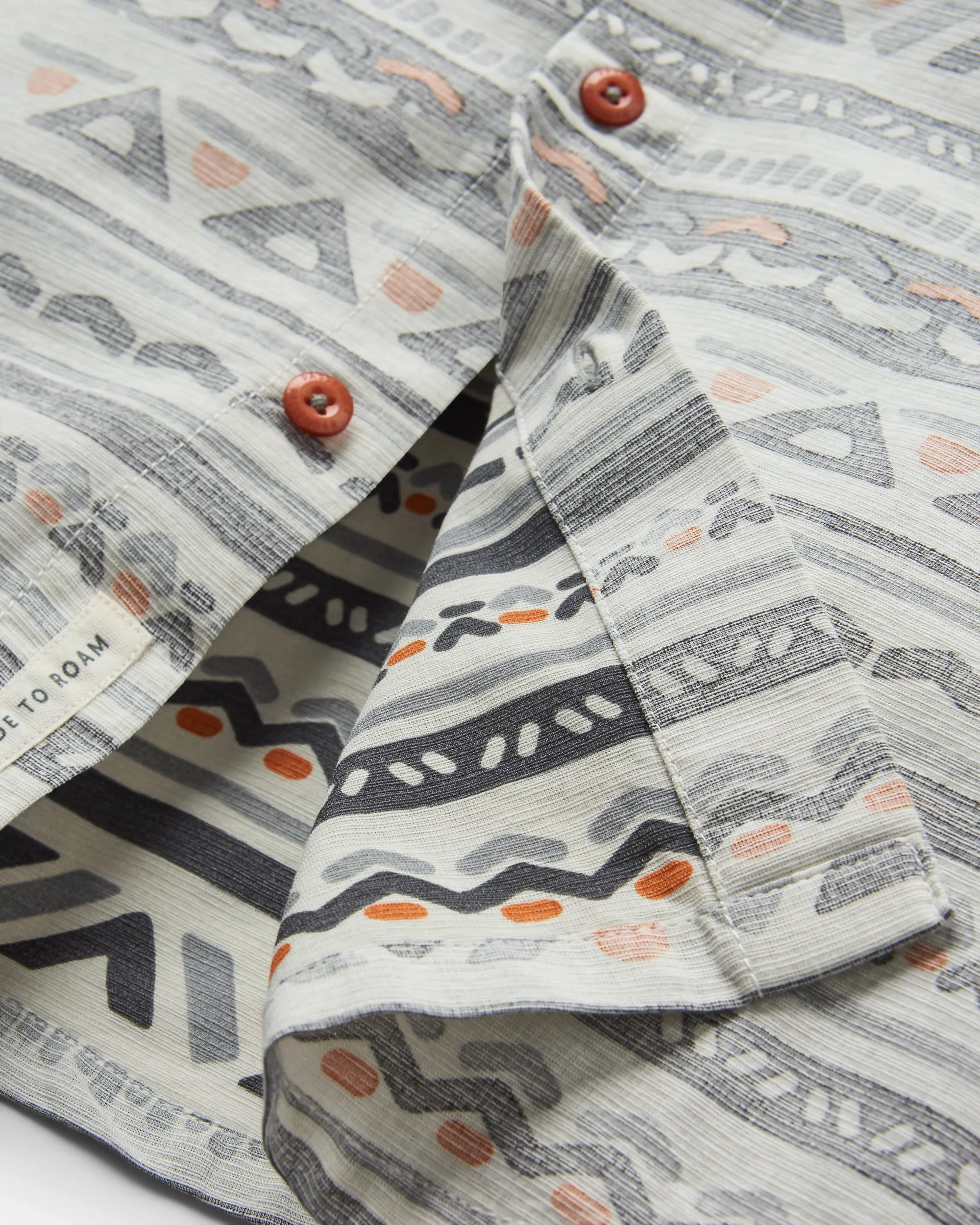 Lässiges Struktur Kurzarmhemd - Geo Track Storm Grey – Bild 5