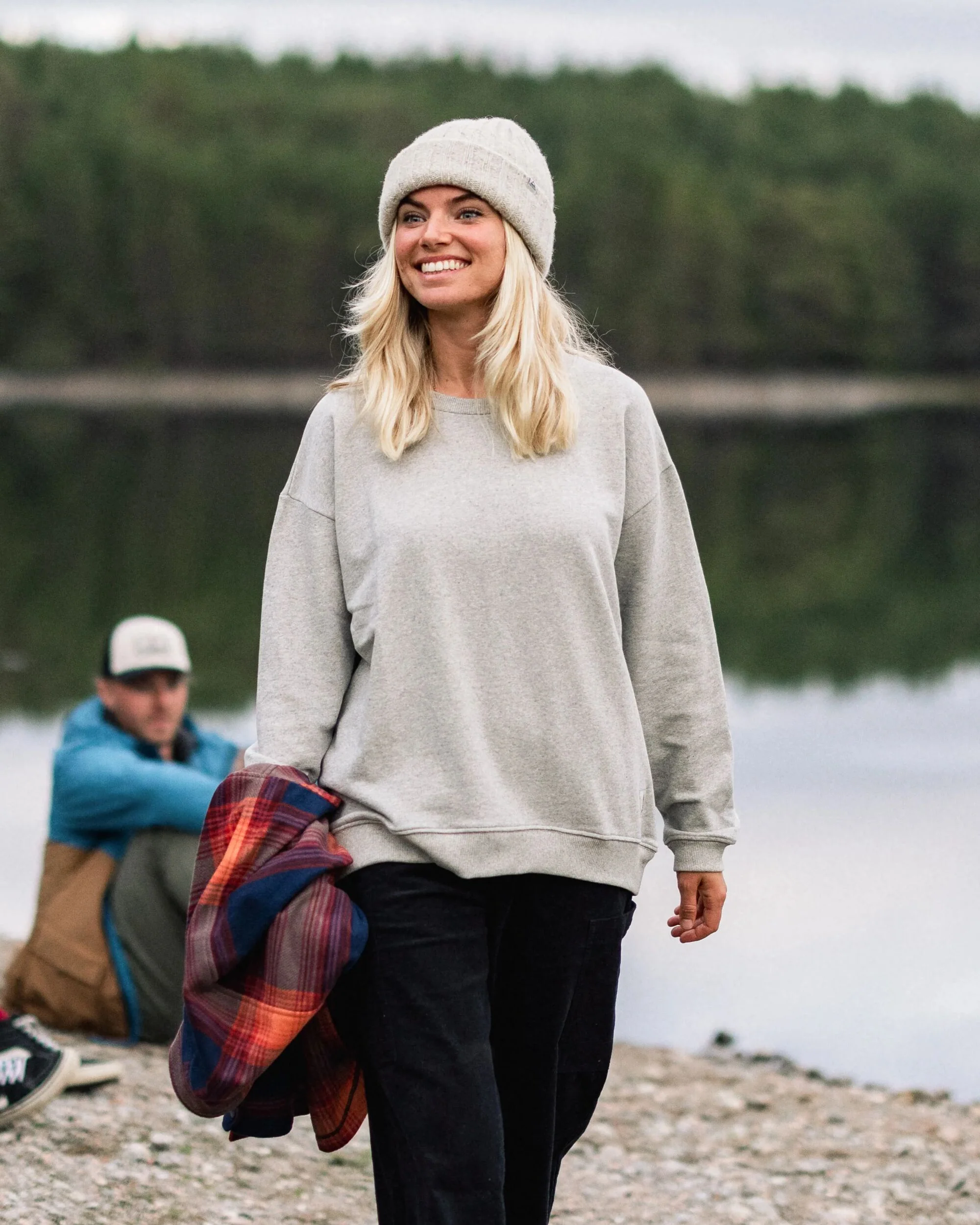 Heritage Baumwoll-Sweatshirt Damen - Mittelgrau Meliert – Bild 5