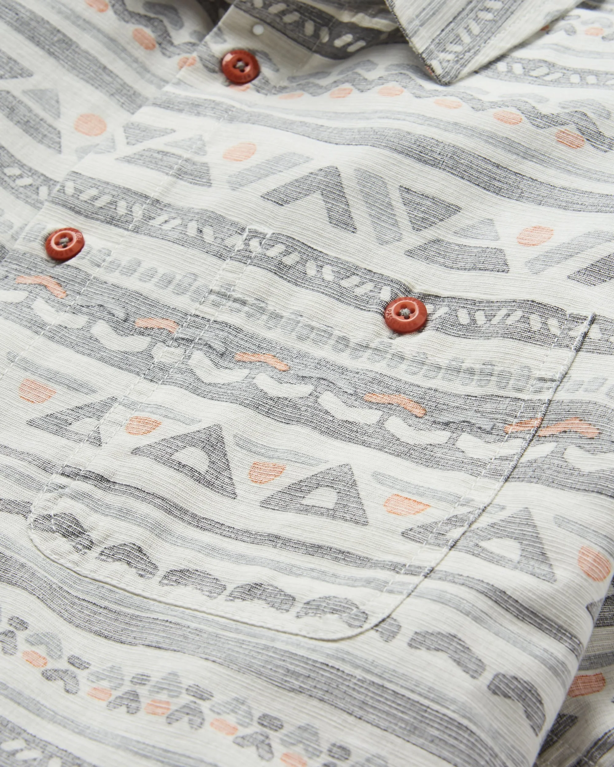 Lässiges Struktur Kurzarmhemd - Geo Track Storm Grey – Bild 6