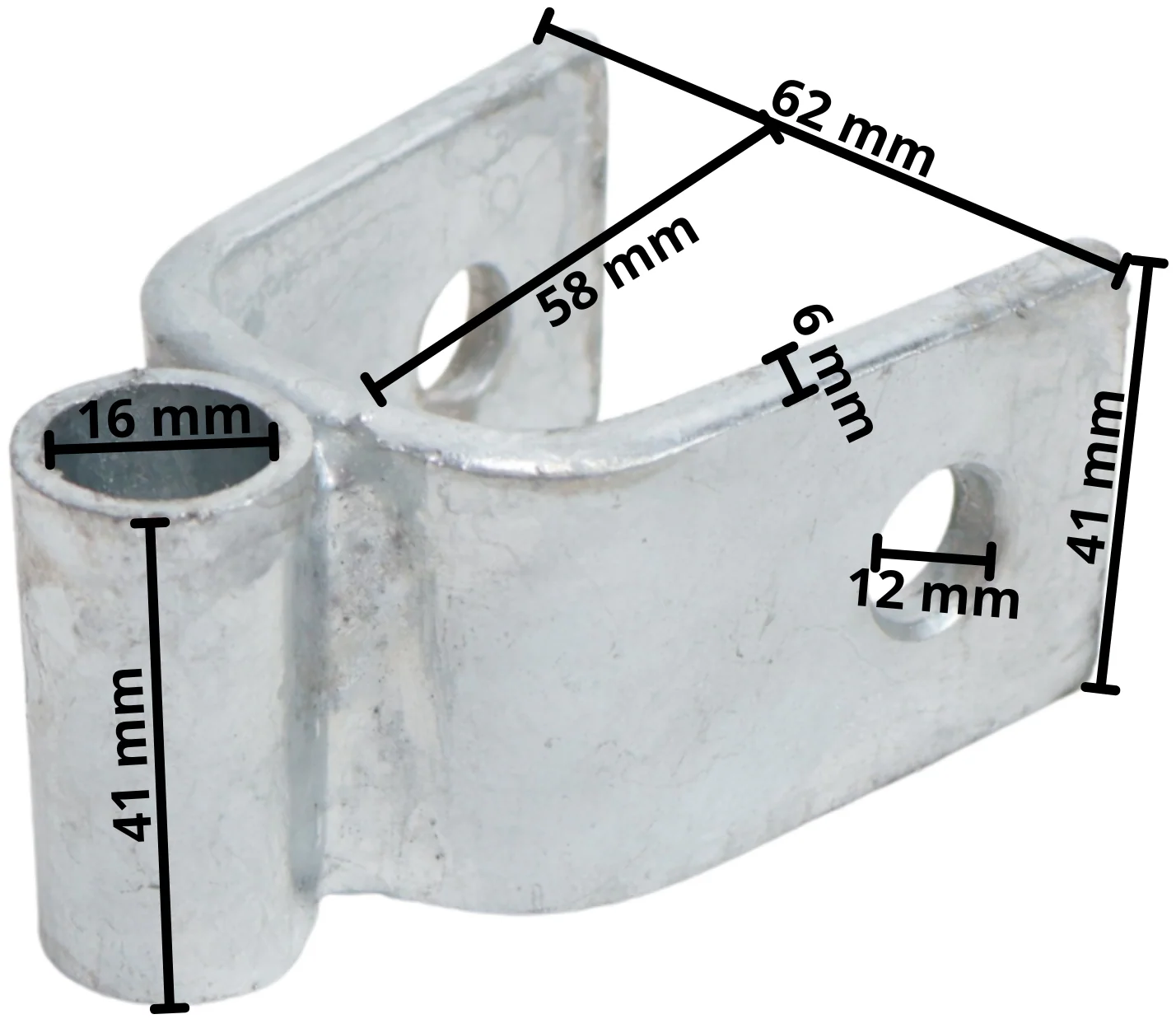 Kippblock verzinkt für Montagerohr 30x30 mm – Bild 5