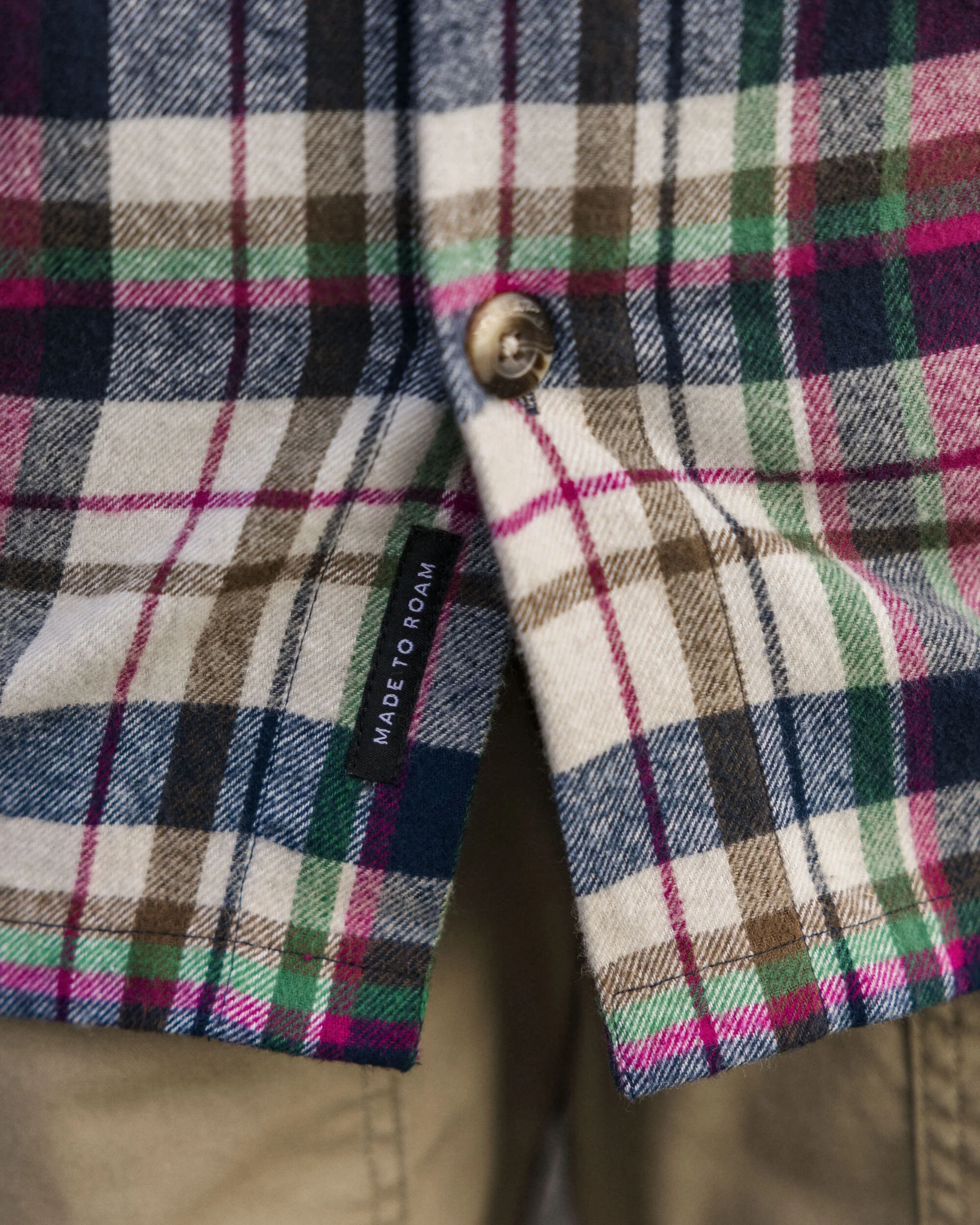 Rustic Bio-Baumwoll-Overshirt aus schwerem Stoff - Off-White-Karo – Bild 5