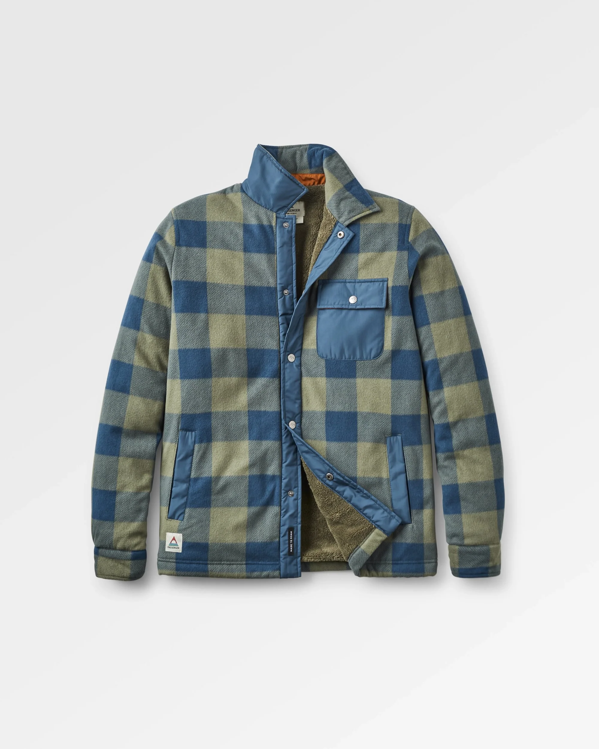 Firelight Sherpa Gefüttertes Überhemd - Staubiges Oliv/Dark Denim Kariert – Bild 3