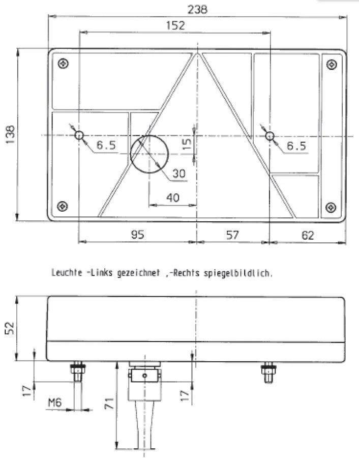Loses Glas für Jokon Technokon 1 rechts - inklusive Dreiecksreflektor und Rückfahrscheinwerferglas – Bild 9