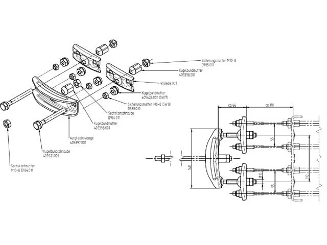 Knott Tandem-Bremsmechanismus ohne Gewindeanschluss M10 – Bild 8