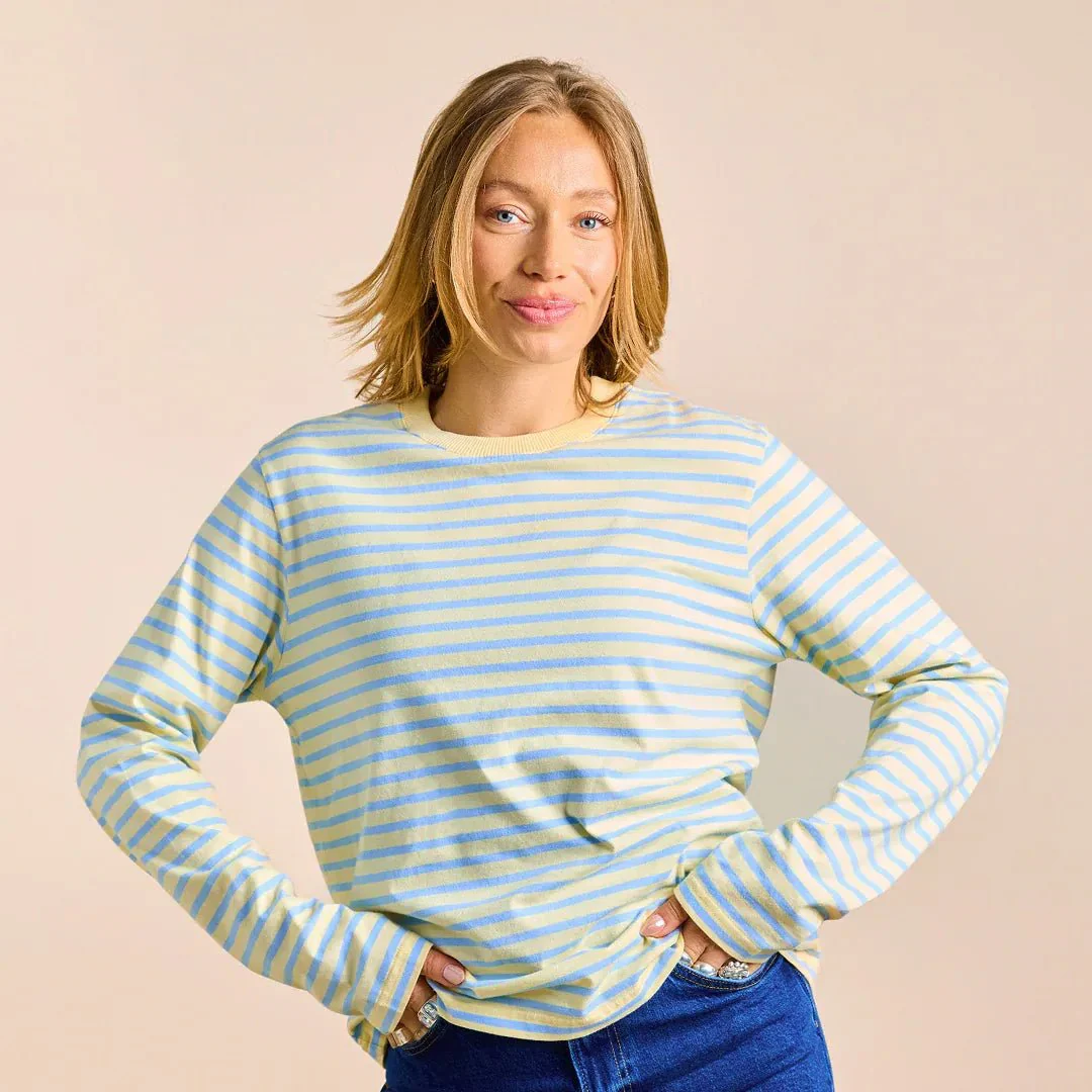 Langarmshirt Gestreift aus Bio-Baumwolle • Gelb/Hellblau – Bild 6