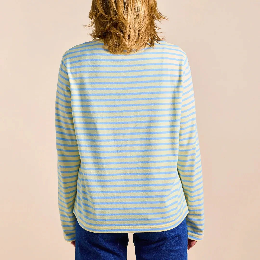 Langarmshirt Gestreift aus Bio-Baumwolle • Gelb/Hellblau – Bild 7