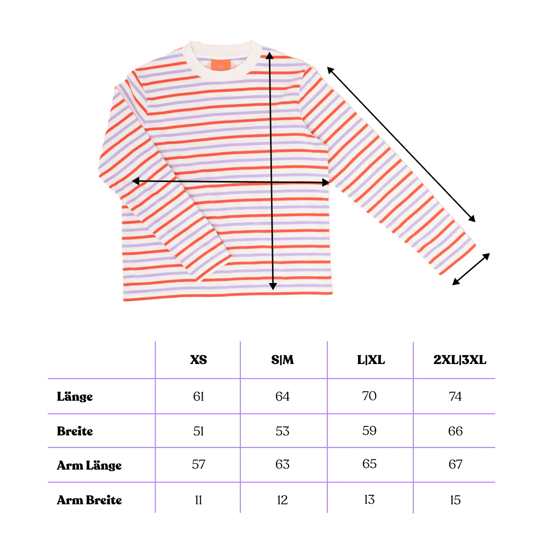 Langarmshirt Gestreift aus Bio-Baumwolle • Lila/Rot/Weiß – Bild 9