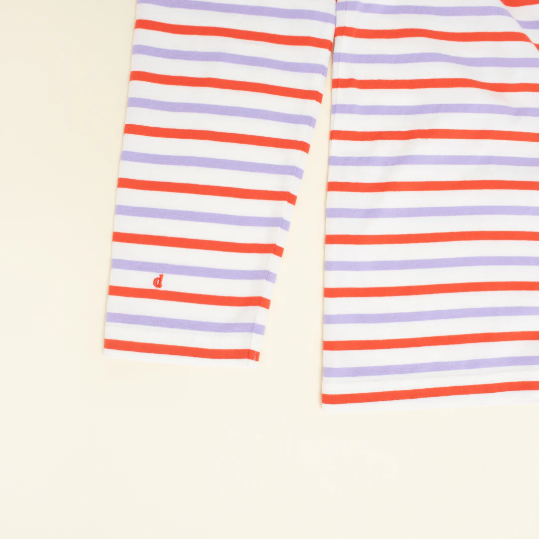 Langarmshirt Gestreift aus Bio-Baumwolle • Lila/Rot/Weiß – Bild 7