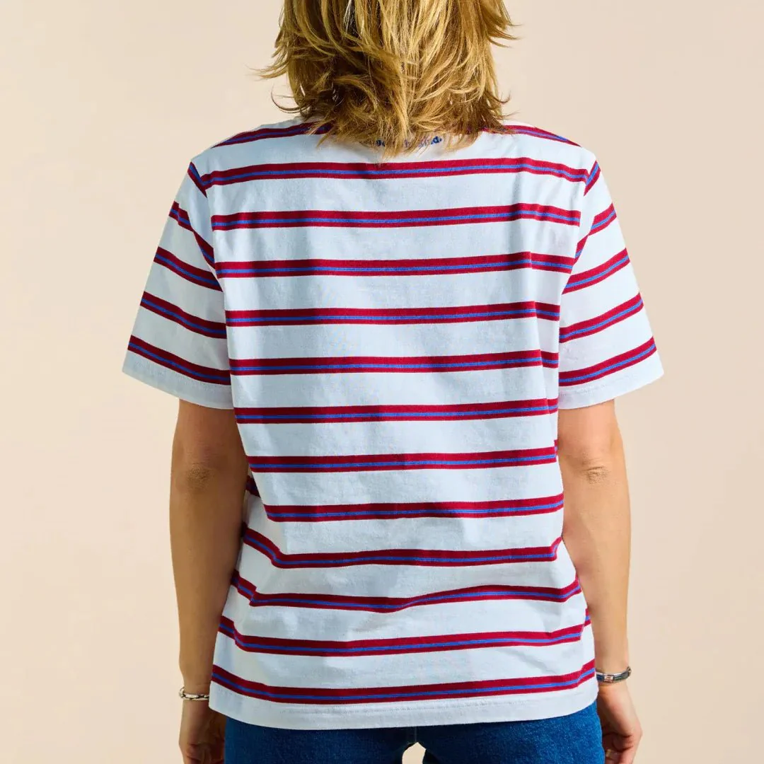 T-Shirt Gestreift aus Bio-Baumwolle • Königsblau/Rot – Bild 6