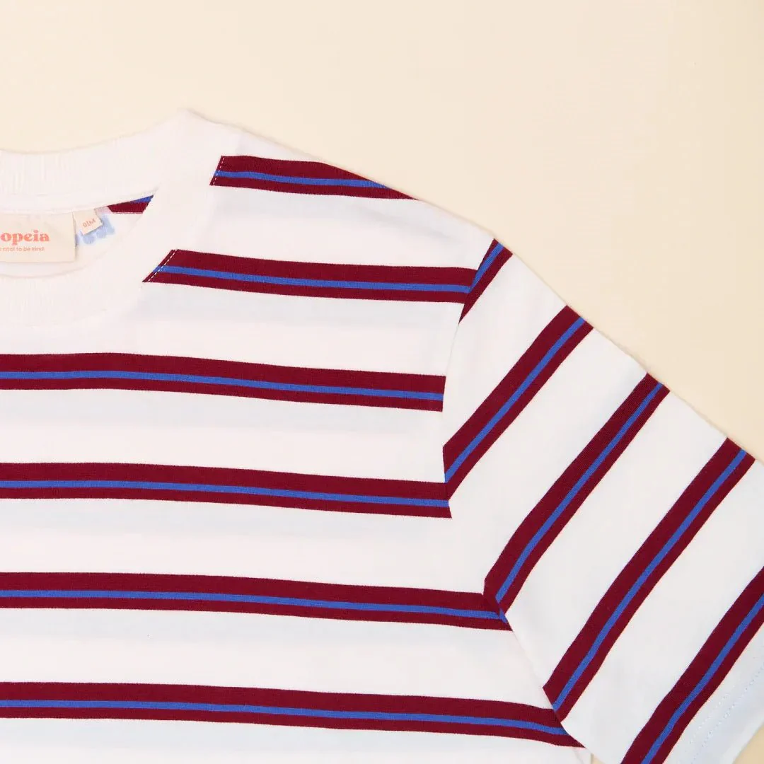 T-Shirt Gestreift aus Bio-Baumwolle • Königsblau/Rot – Bild 5