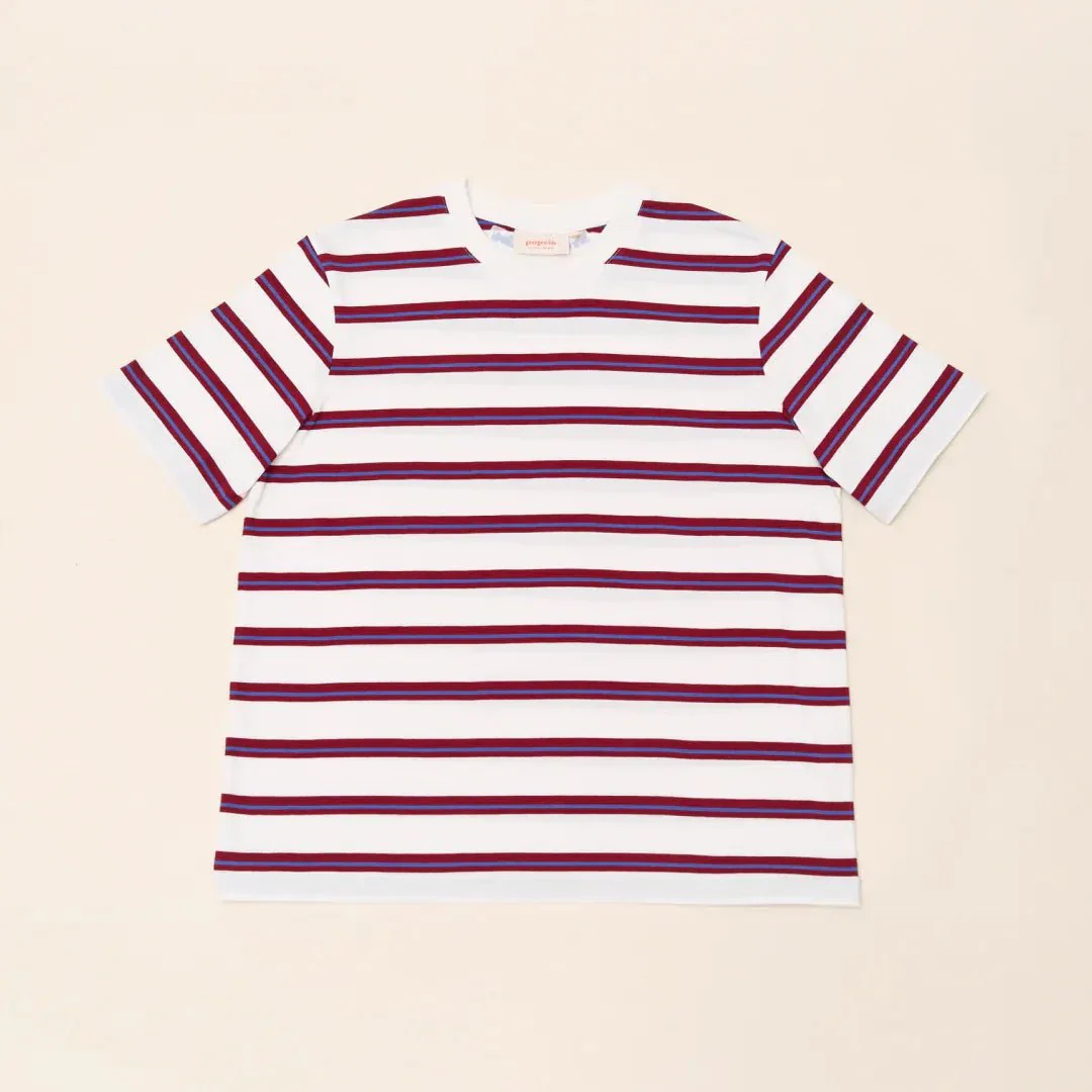 T-Shirt Gestreift aus Bio-Baumwolle • Königsblau/Rot – Bild 3