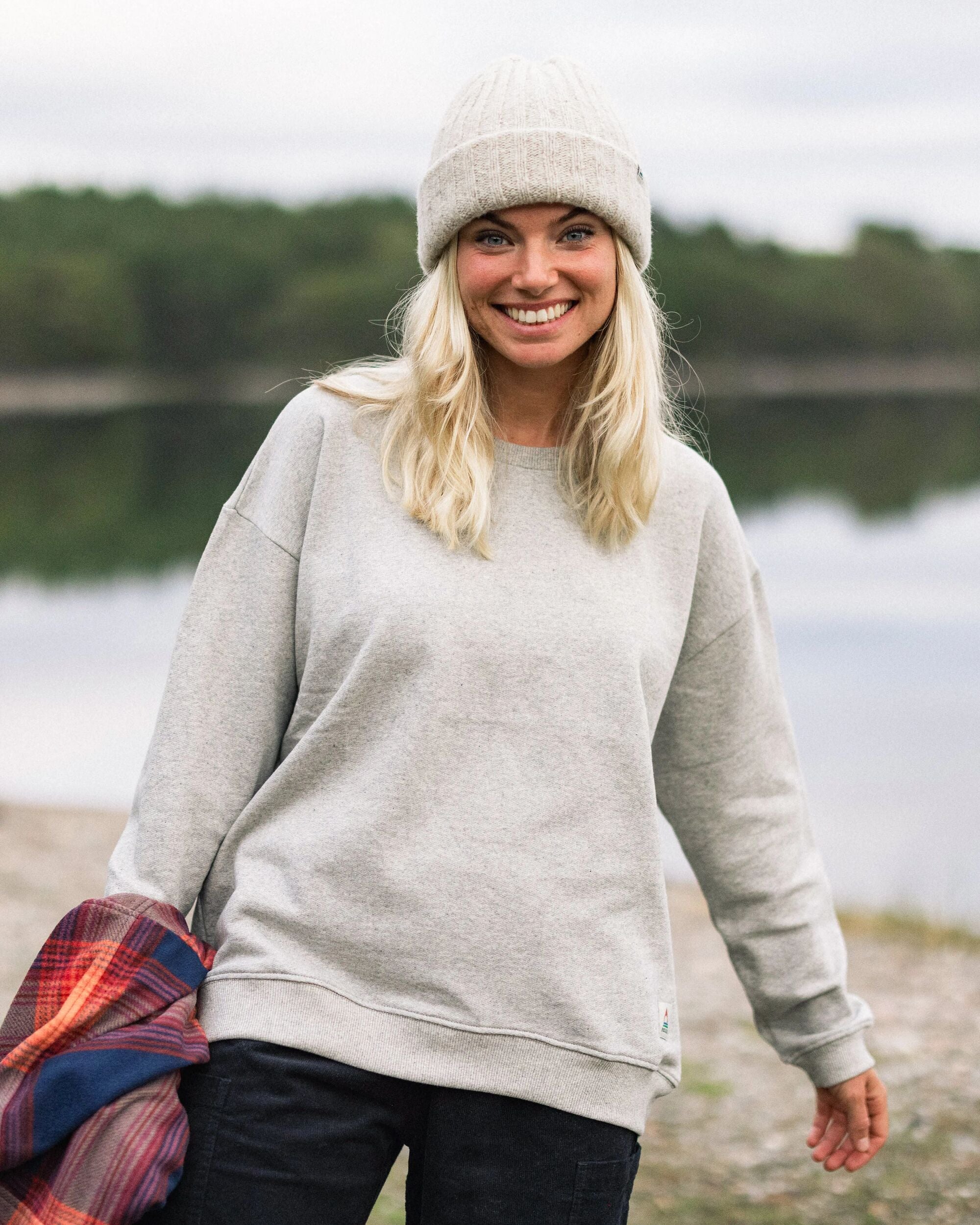 Heritage Baumwoll-Sweatshirt Damen - Mittelgrau Meliert – Bild 6