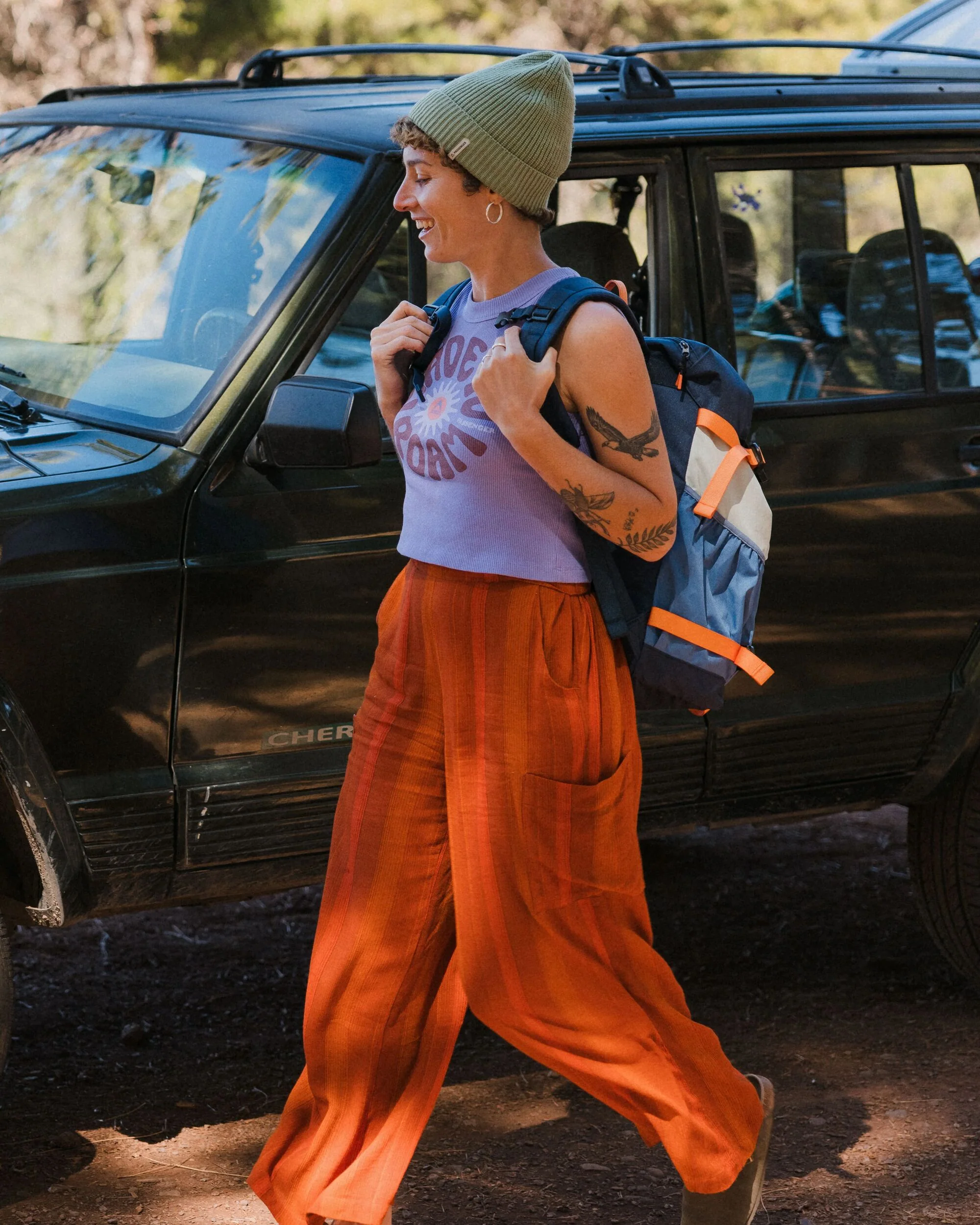 Someday Gewebte Hose - Orange Glut Gestreift – Bild 4