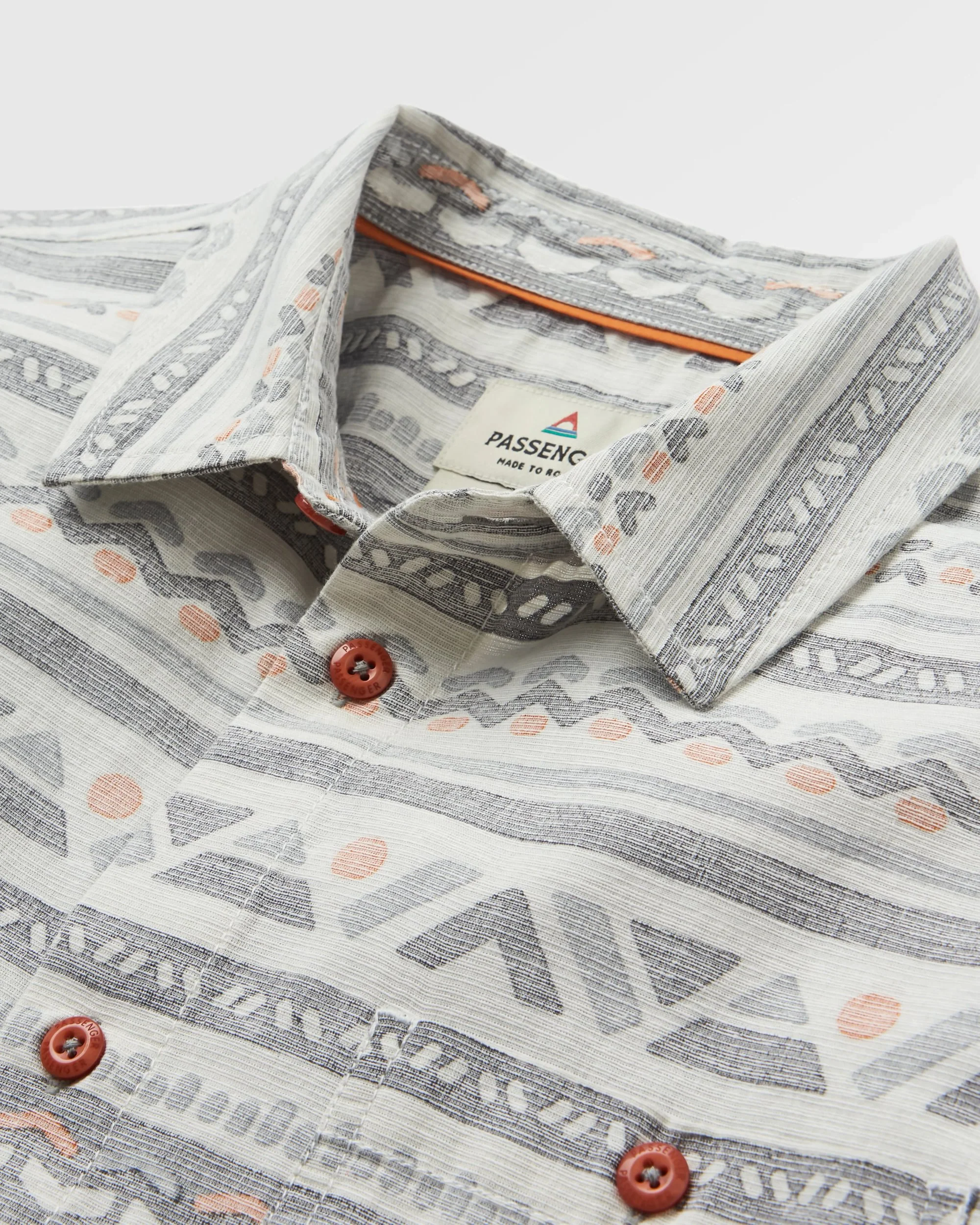 Lässiges Struktur Kurzarmhemd - Geo Track Storm Grey – Bild 7