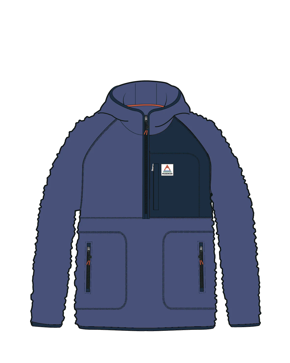 Ventura 1/2 Reißverschluss Sherpa-Fleece - Purpur Indigo – Bild 8