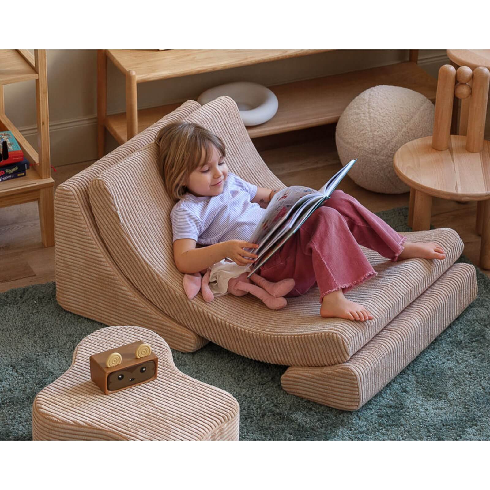 KINDER SESSEL MOONCHAIR CORD BEIGE – Bild 5