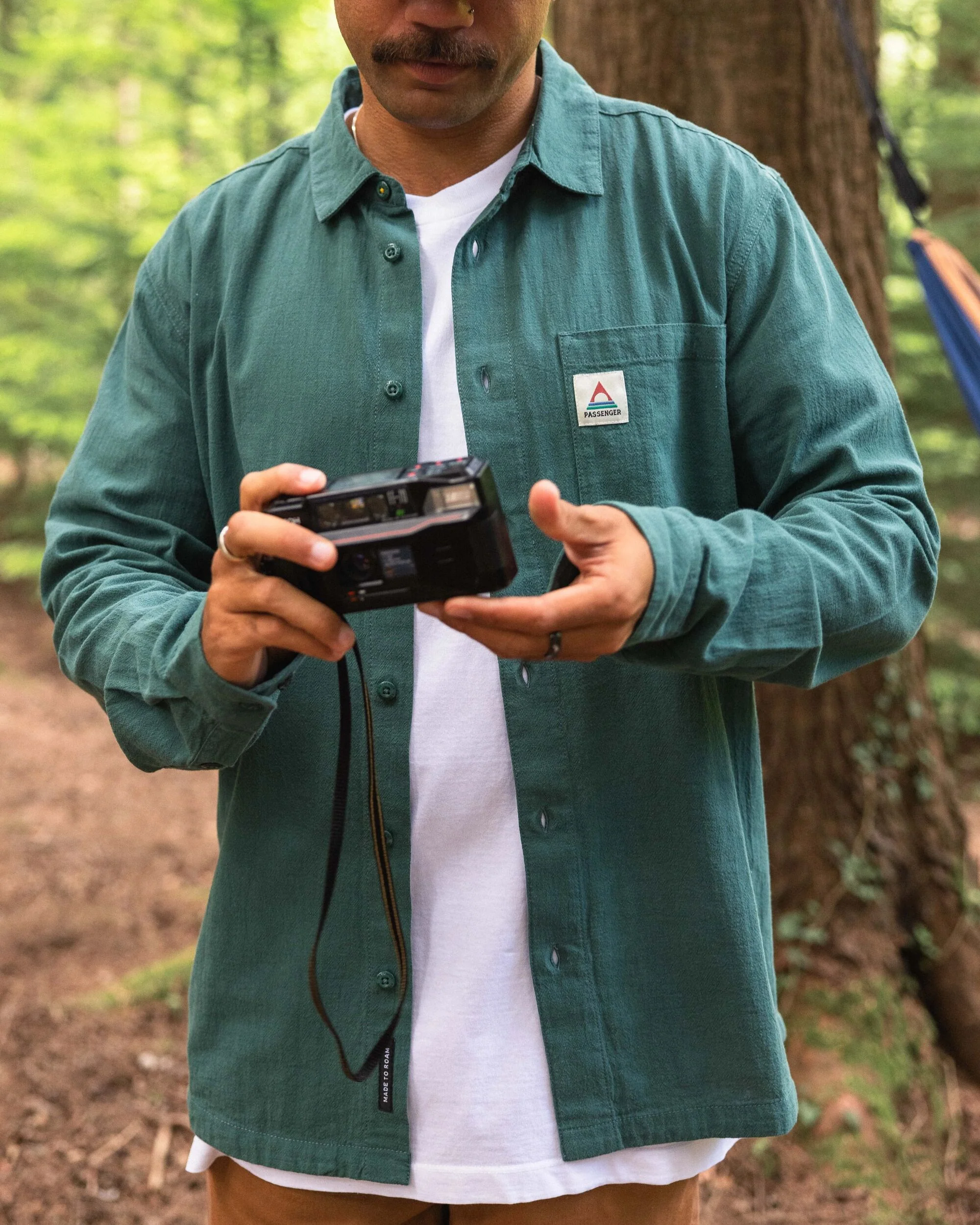 Arica Struktur Bio-Baumwollhemd - Tiefsee – Bild 5