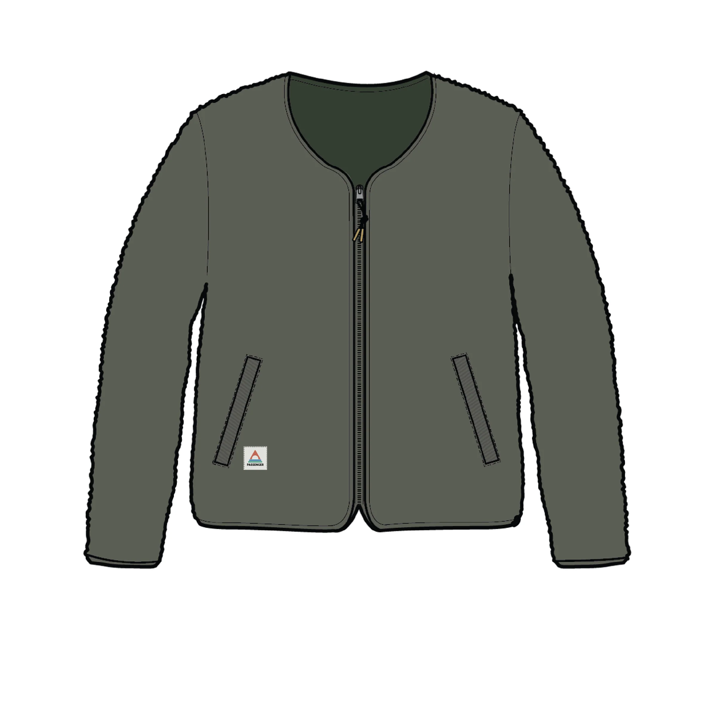 Tawny Deep-Pile Sherpa Fleece - Staubiges Oliv – Bild 8